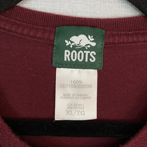 Roots Cotton Tee Brick Red Chest Logo Size Womens XL Short Sleeve T-Shirt - Picture 4 of 6